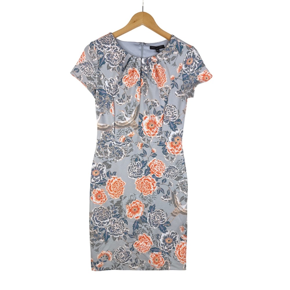 Banana Republic Floral Print Shift Dress size 2 Blue/Pink